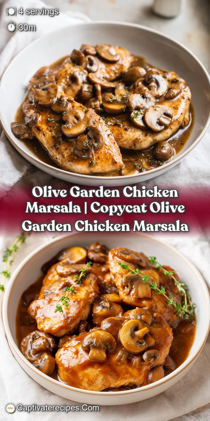 Close-up of a juicy chicken fillet coated in a shimmering mahogany sauce with soft, saut&eacute;ed mushrooms and herbs.
