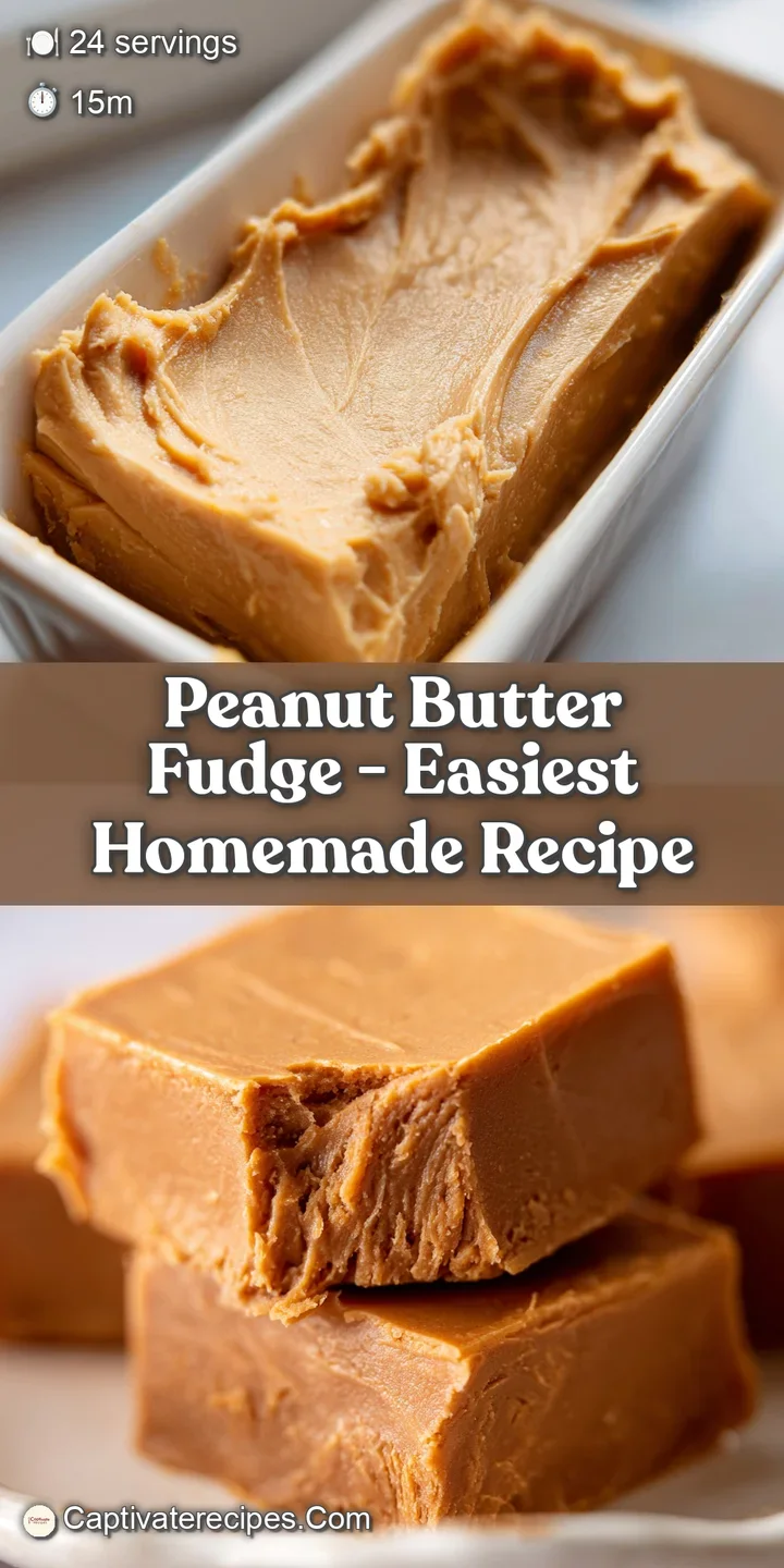 Close-up of a velvety peanut butter fudge square, showcasing its dense, smooth texture and inviting, rich color.