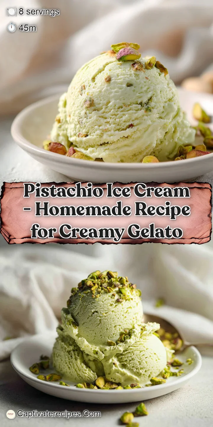 Close-up of a glossy scoop of pale green pistachio ice cream, revealing smooth, creamy texture.