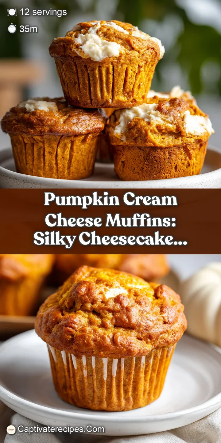 Close-up of a pumpkin muffin with a delicate swirl of cream cheese. Moist crumb texture, hints of pumpkin spice, appetizin...