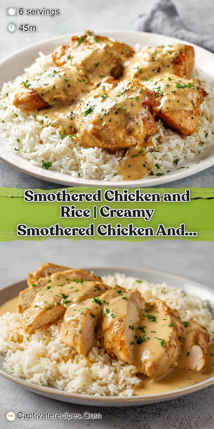 Extreme close-up of succulent golden chicken smothered in a velvety, glistening sauce with soft, tender rice grains.