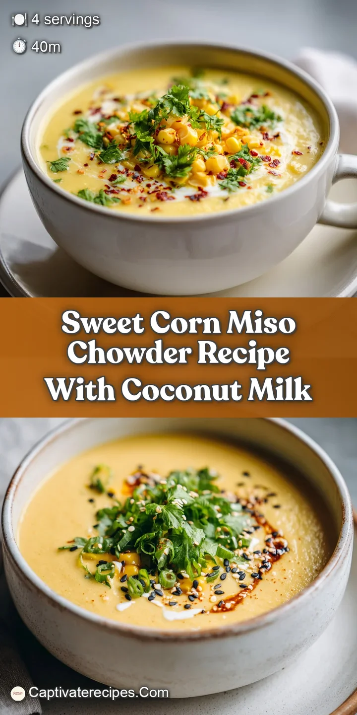 Close-up of steaming chowder. Glistening kernels of corn peek through the creamy, textured broth.