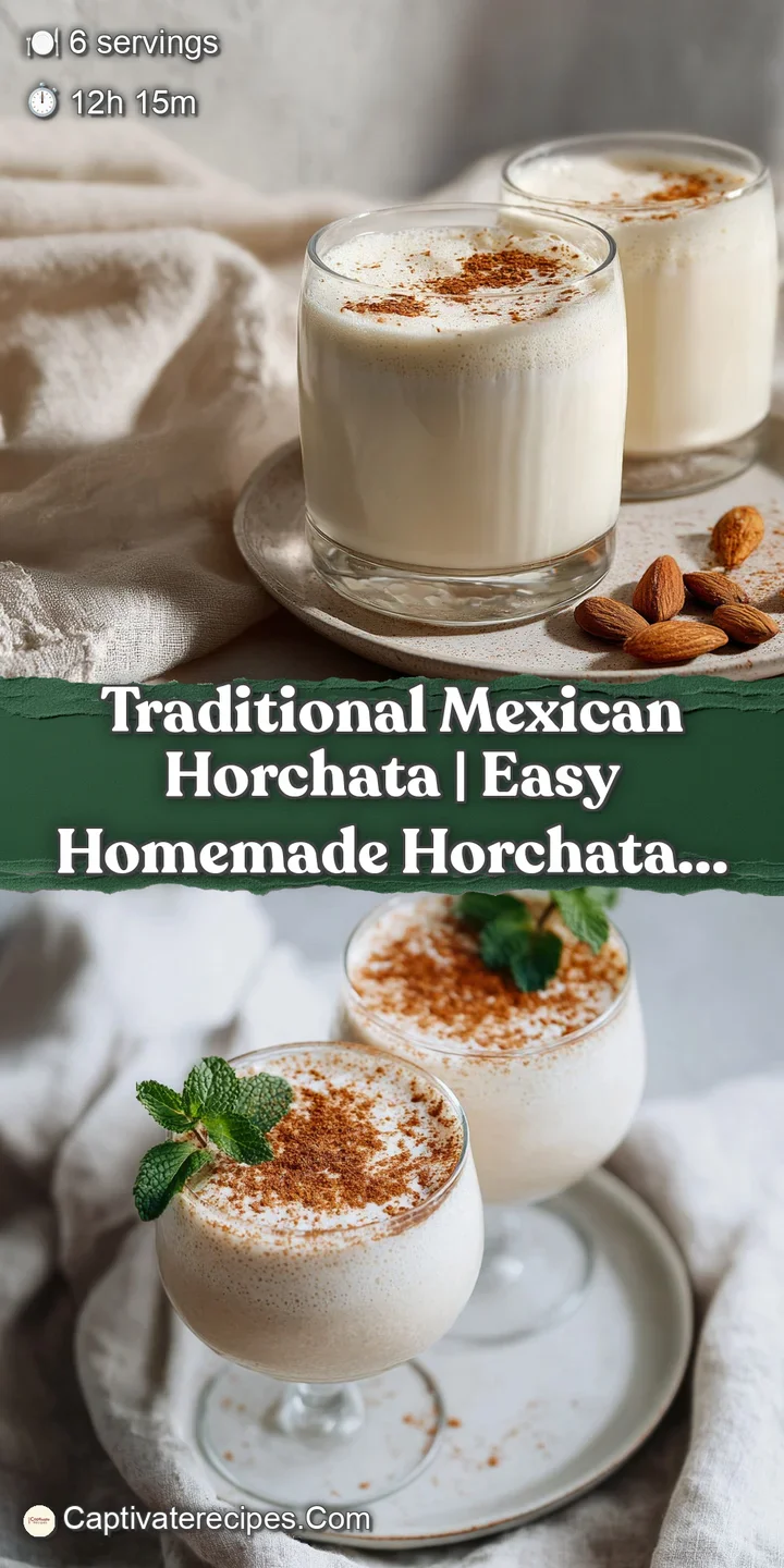 Close-up of velvety smooth horchata in a glass, with visible tiny dark cinnamon specks and a frosted rim.