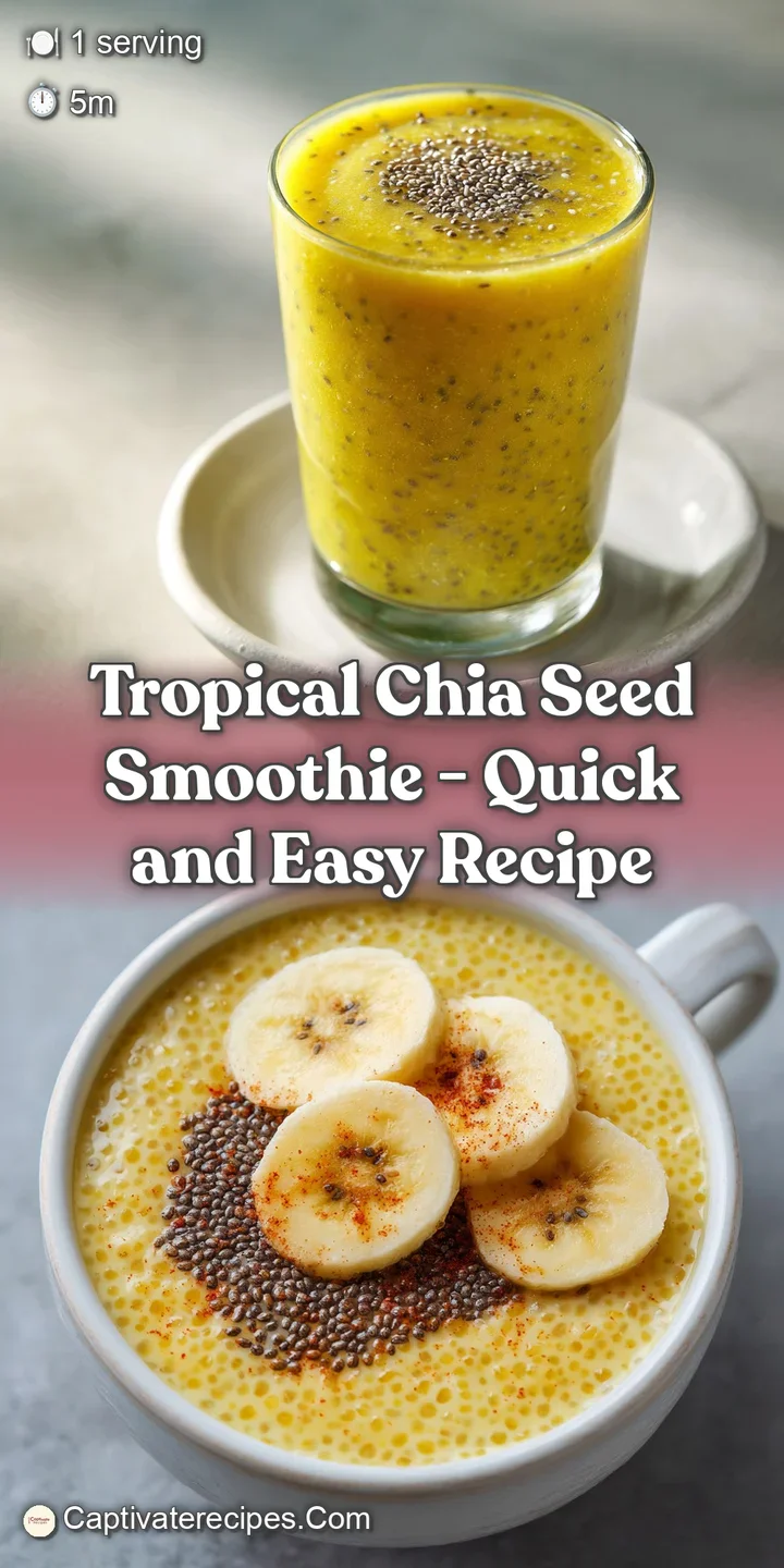 Close-up of a refreshing fruit smoothie, tiny chia seeds suspended. Bright colors, thick texture, and a tempting, healthy ...