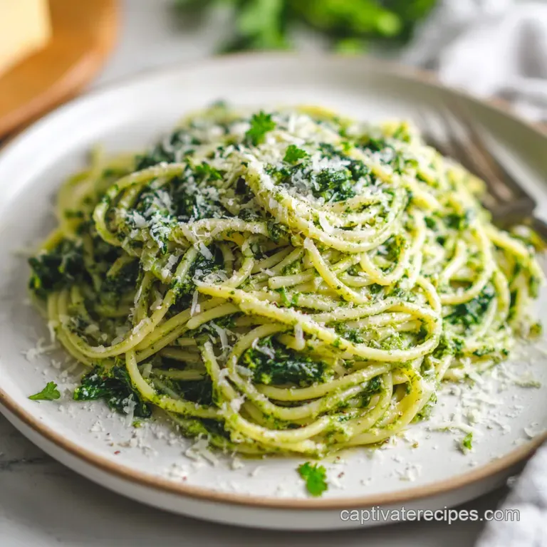 5 Ingredient Spinach Parmesan Pasta