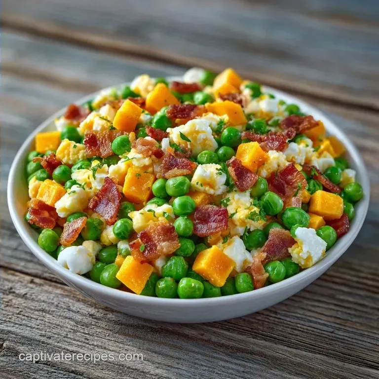 Cheddar Cheese Pea Salad: Old Fashioned