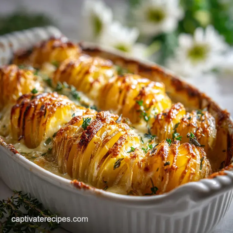 Cheesy Hasselback Potato Gratin