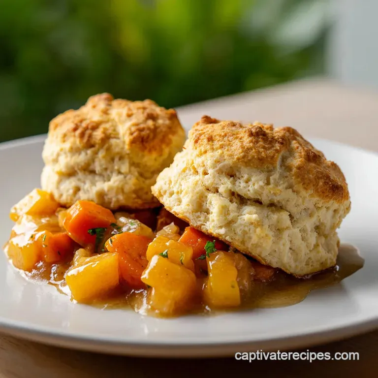 Chicken Dumpling Casserole: Golden Biscuit Topping