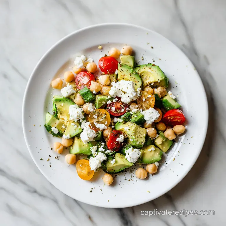 Mediterranean Chickpea Avocado Feta Salad