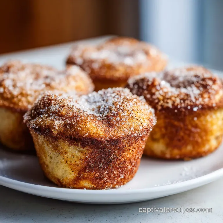 Three tender, golden-brown French toast cups artfully arranged with a dusting of powdered sugar.
