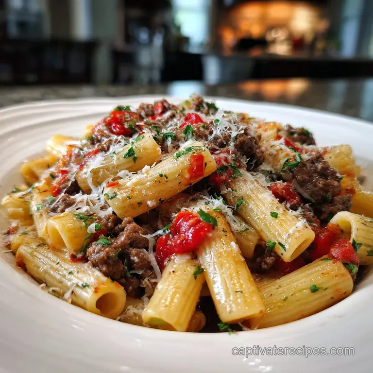 High Protein Creamy Beef Pasta
