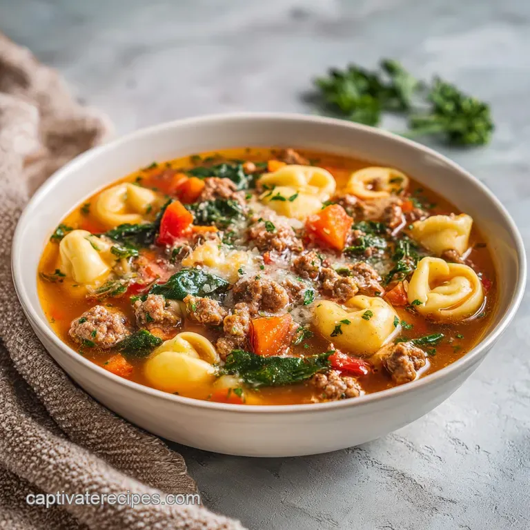 Creamy Italian Sausage Tortellini Soup