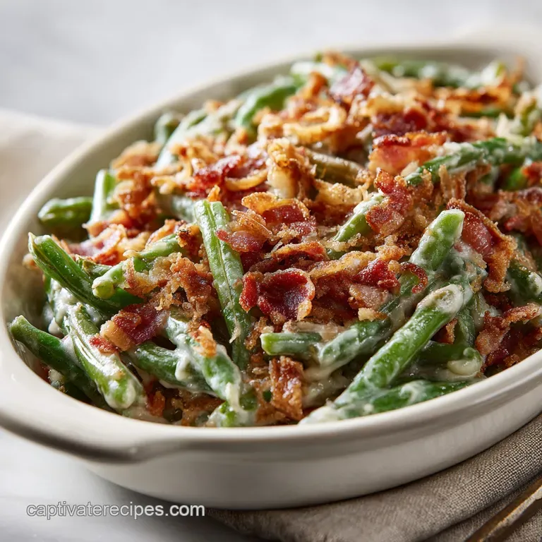 Easy Crock Pot Green Bean Casserole with Bacon