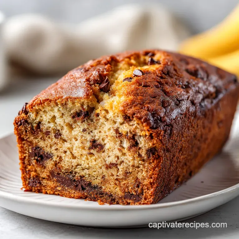 Fudgy Chocolate Chip Banana Bread Recipe