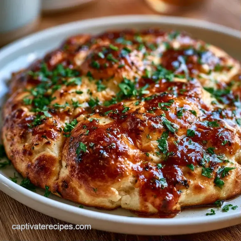 Neatly sliced cheesy flatbread with charred edges on a white plate, garnished with a sprinkle of dried oregano.