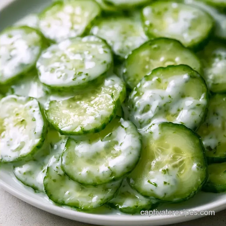 German Creamy Cucumber Salad with Sour Cream