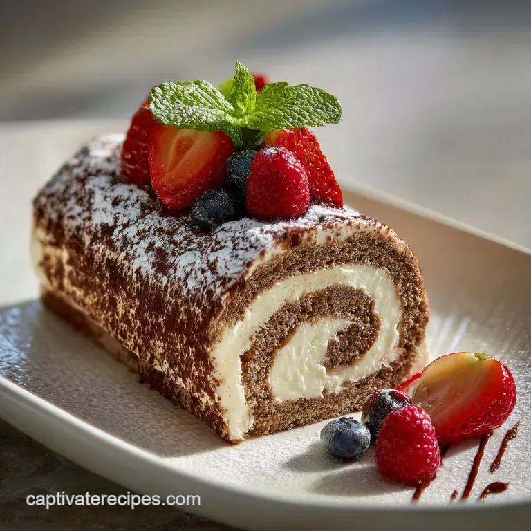 Gourmet Tiramisu Yule Log Cake Recipe
