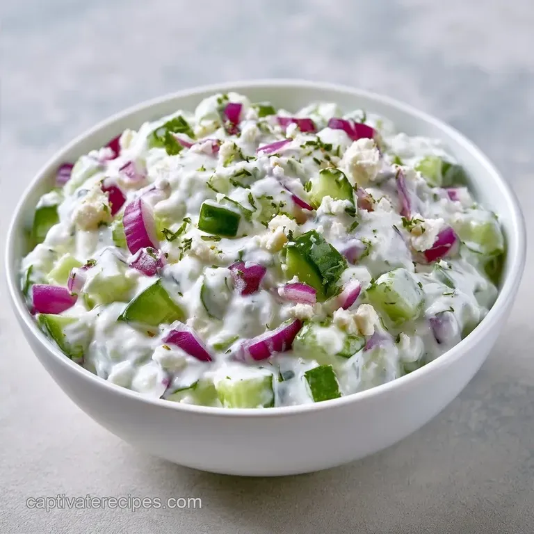 Greek Yogurt Cucumber Salad with Feta