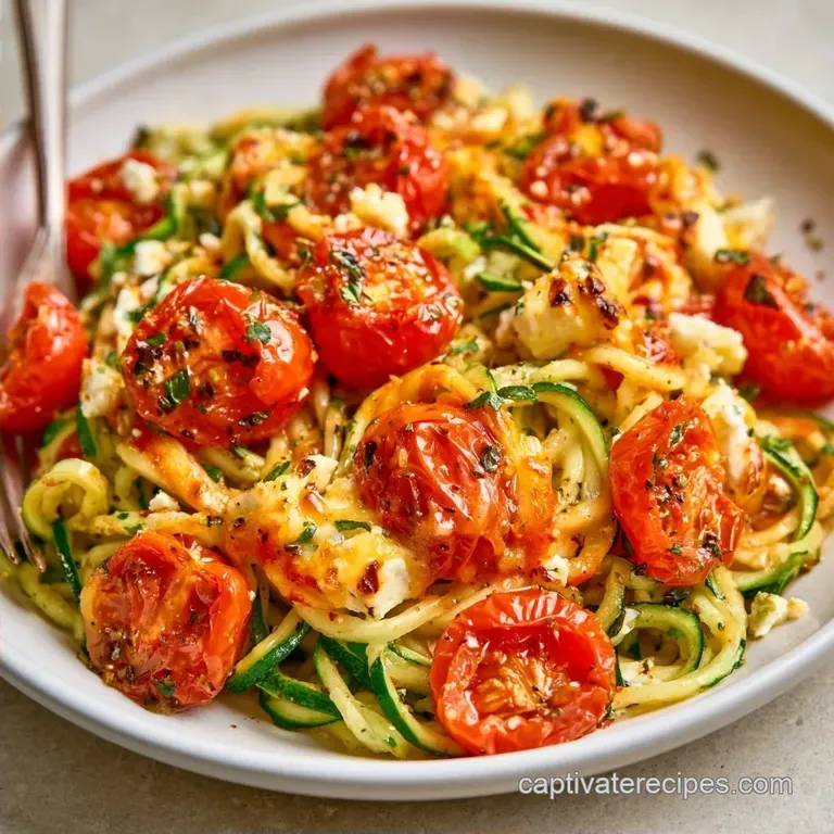 Keto Baked Feta Pasta with Zoodles in 35 Minutes