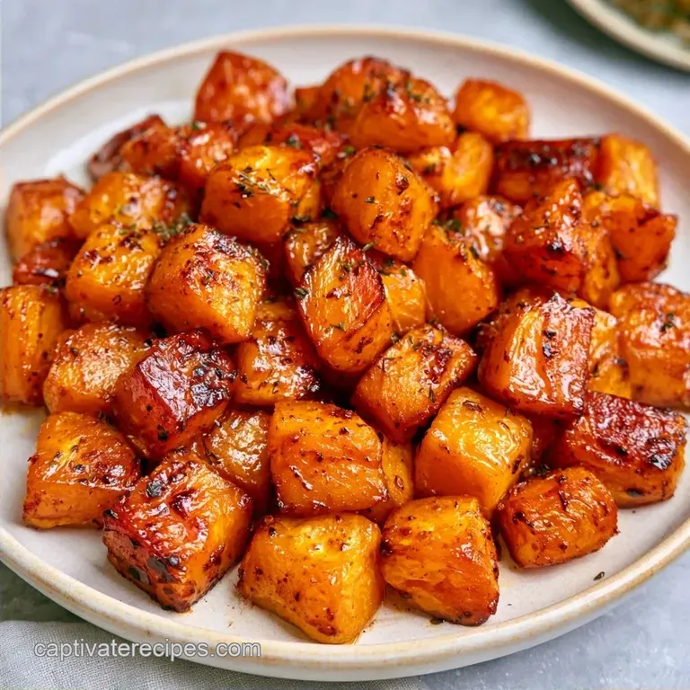 Maple Roasted Butternut Squash: Caramelized