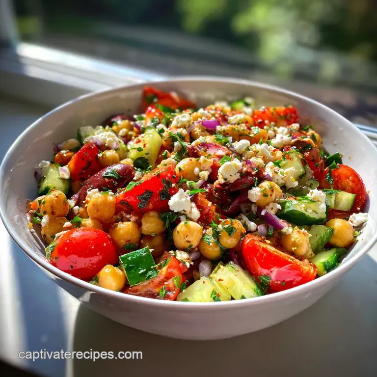 Easy Mediterranean Chickpea Salad Bowl