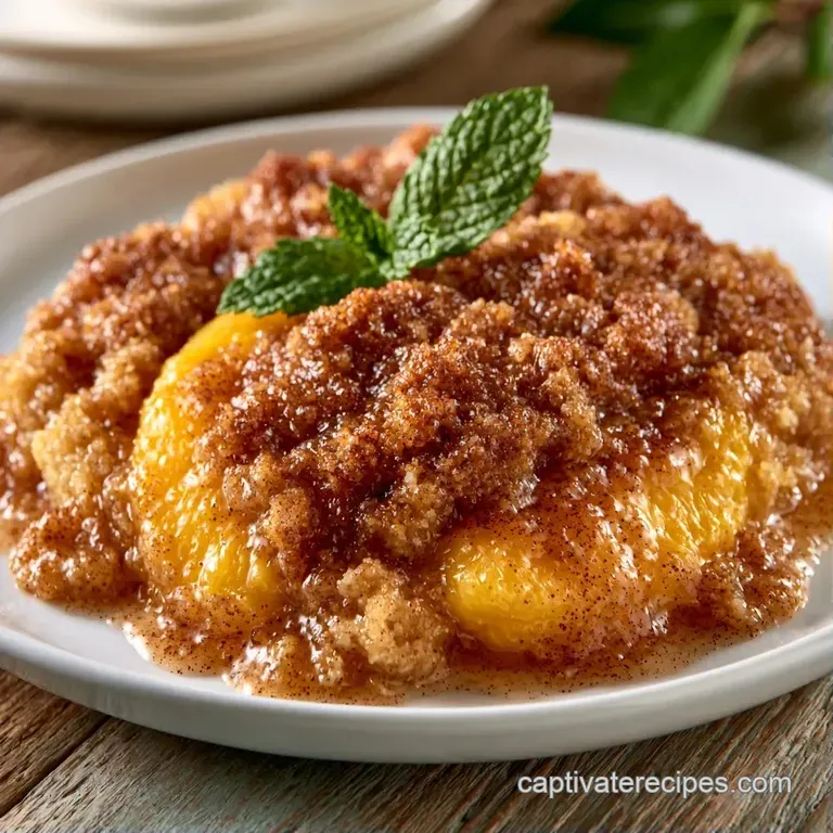 A small dessert bowl with a golden pastry top, a scoop of melting vanilla ice cream, and a fresh mint leaf.