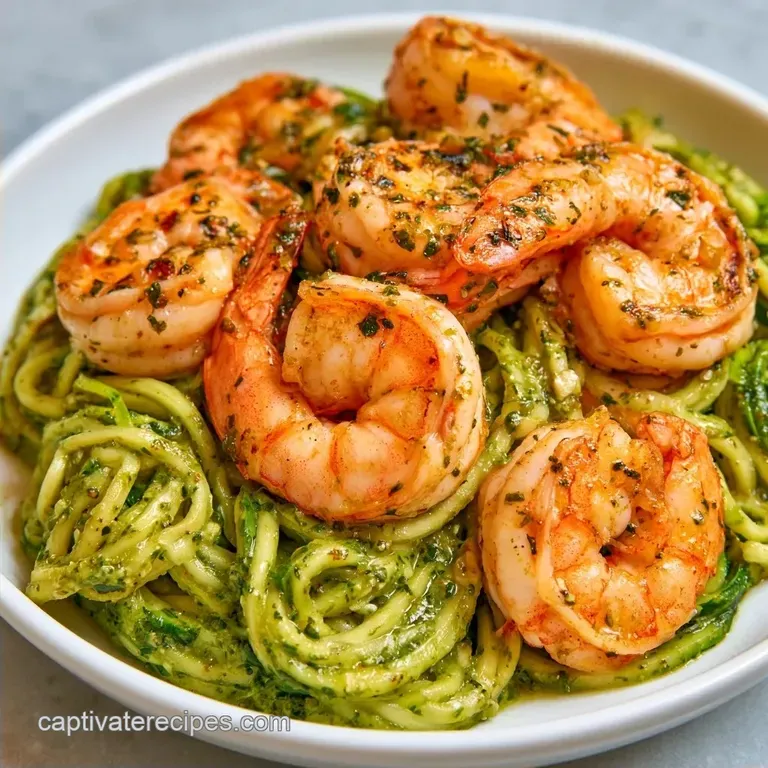 15-Minute Pesto Shrimp Zoodles