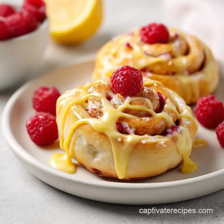 Raspberry Sweet Rolls with Lemon Glaze