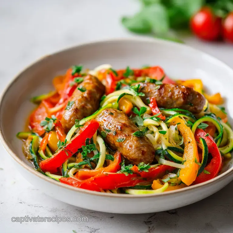 Sausage and Peppers with Zucchini Noodles