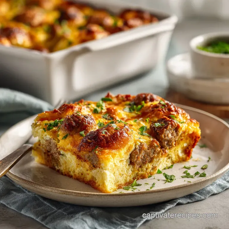 Breakfast Casserole with Sausage: Overnight Custard