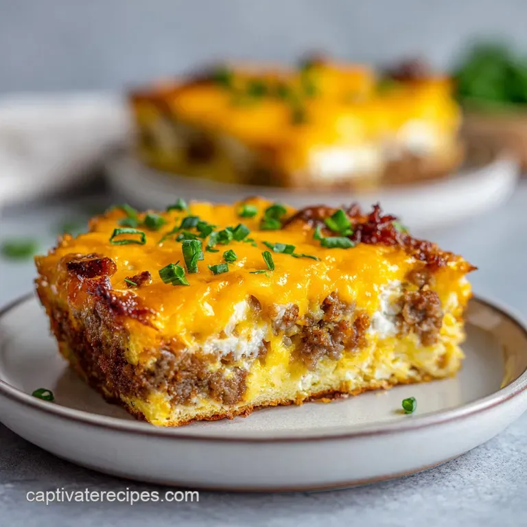 Sausage Egg and Cream Cheese Hash Brown Casserole