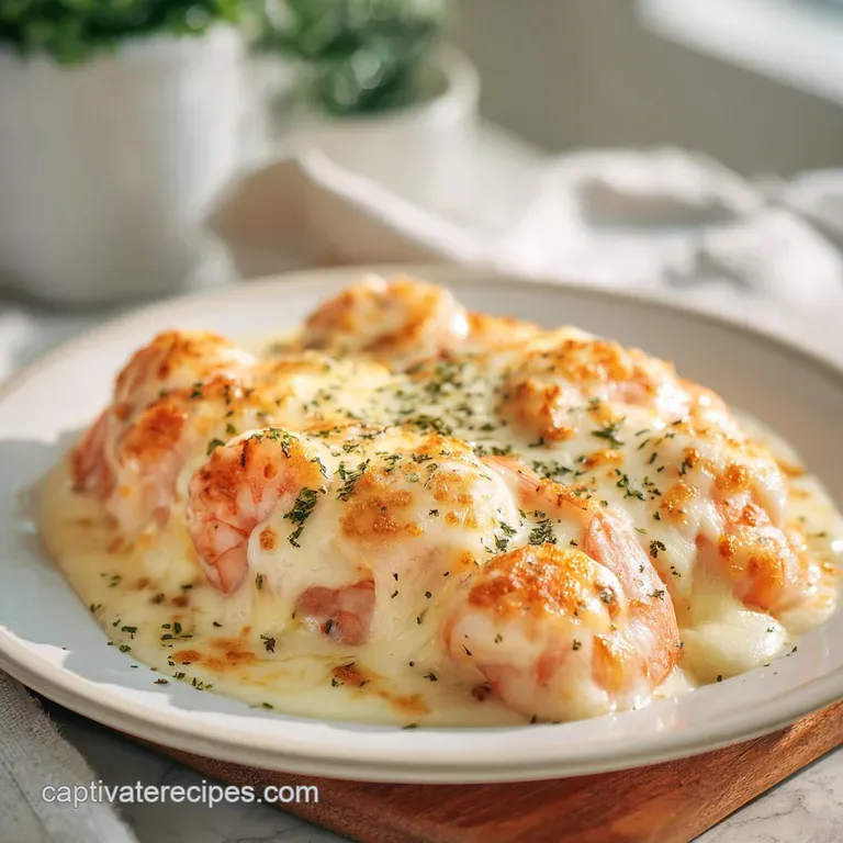 Garlic Shrimp Alfredo Bake: Creamy and Bubbly