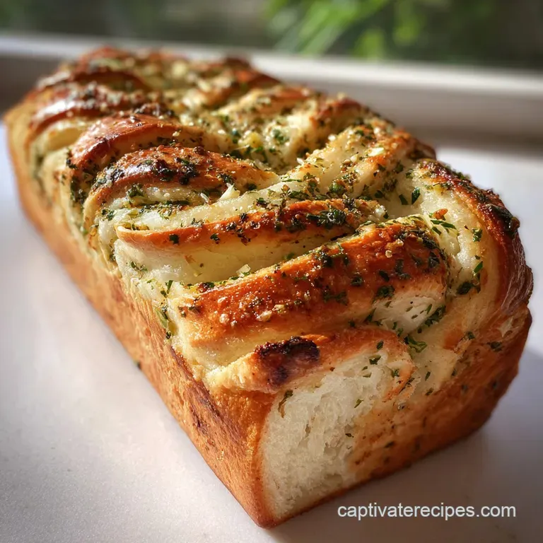 Swirled Garlic Herb Cheese Bread with Sharp Cheddar