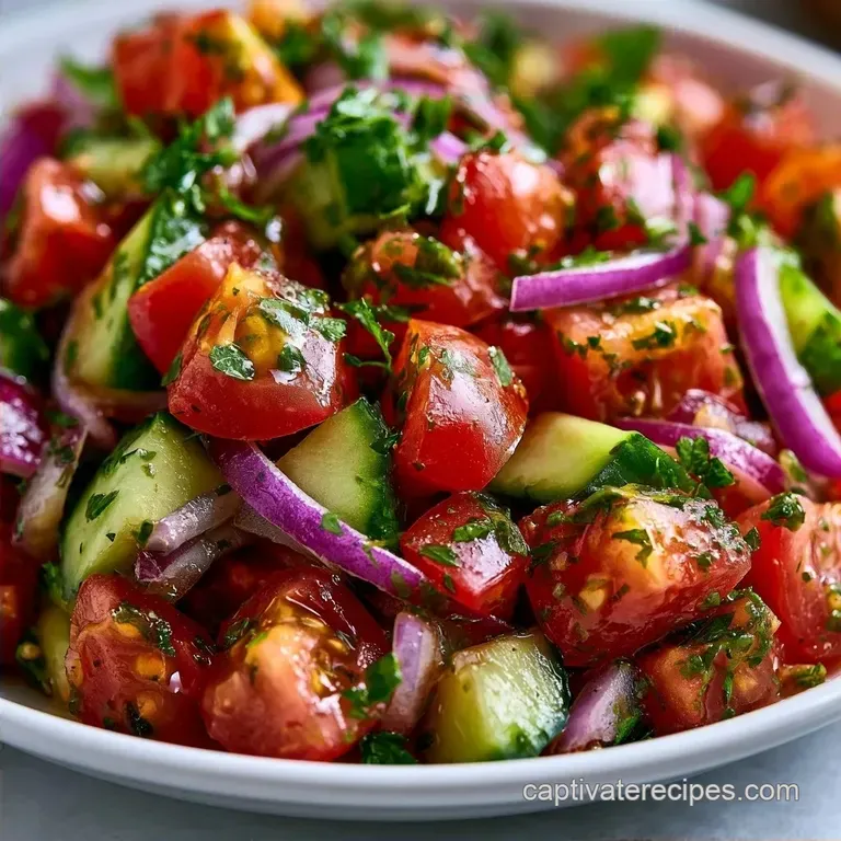 Tomato Cucumber Onion Salad in 20 Minutes