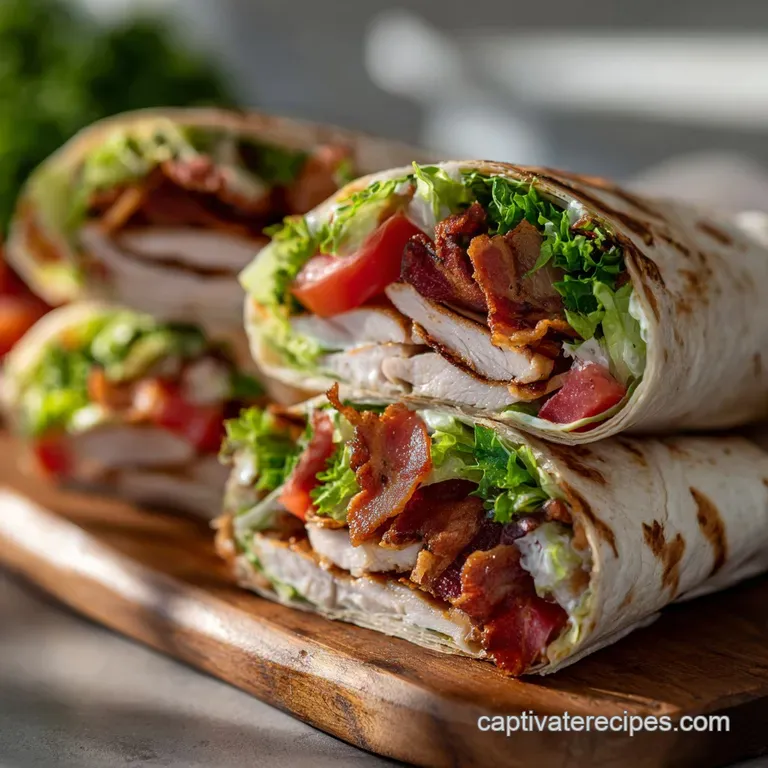 Simple Turkey Club Wrap Idea with Bacon
