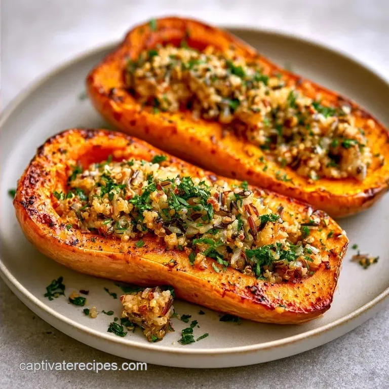 Vegan Stuffed Butternut Squash with Quinoa