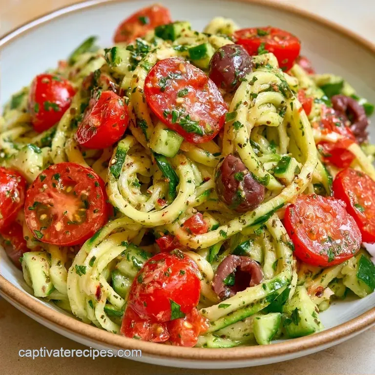 Zoodle Pasta Salad: Mediterranean Style